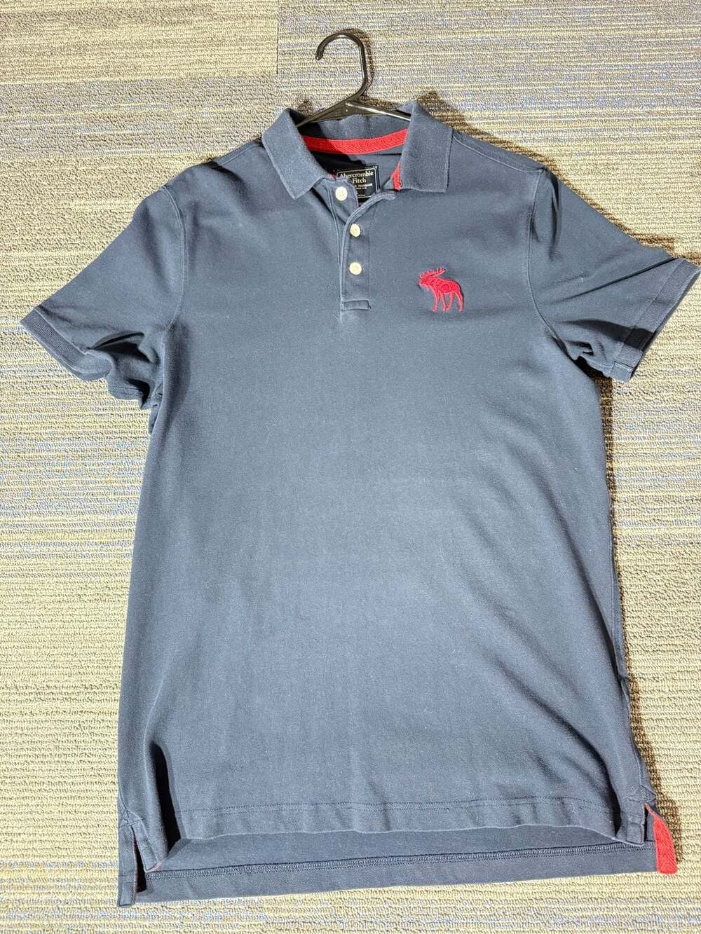 Abercrombie & Fitch Men's Navy Blue Polo Shirt